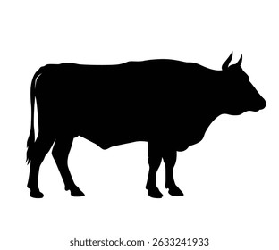 Silhouette illustration of a cow. Vector illustration