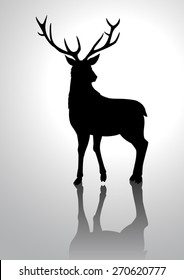 Silhouette illustration of a deer

