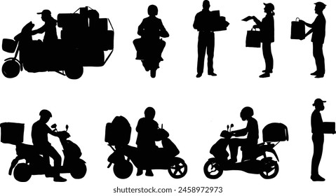 Silhouette illustration for delivery man