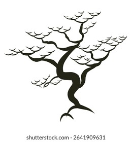 silhouette illustration design of a tree without leaves