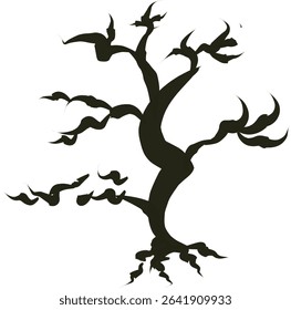 silhueta ilustração projeto de uma árvore sem folhas