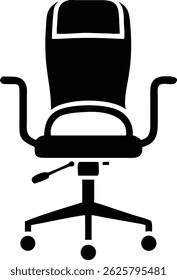 Silhouette illustration of a detailed modern office chair design with transparency