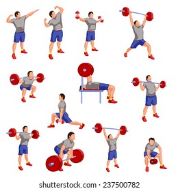 silhouette illustration of different male athletes wivh are working out