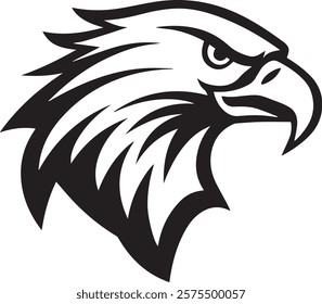 silhouette illustration eagle's head vector design