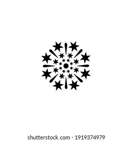 Silhouette Illustration of fireworks spark. Vector silhouette illustration.