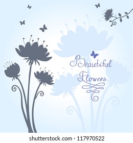 silhouette illustration of flowers for your design