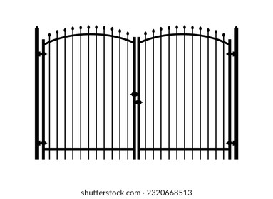 Silhouette illustration of a gate Isolated on white Stock Vector