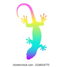 Silhouette illustration of a gecko (white background, vector, cut out)