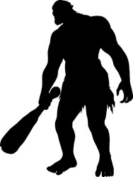Silhouette Illustration Of A Giant Troll