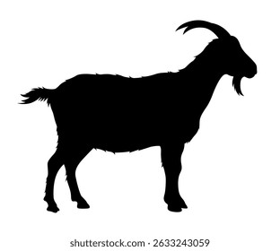 Silhouette illustration of a goat. Vector illustration