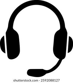 Silhouette illustration of a headset