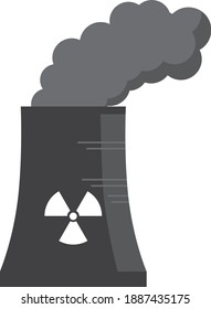Silhouette illustration of the heat dissipation tower of a nuclear power plant