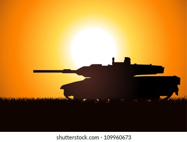 Silhouette Illustration Of A Heavy Artillery