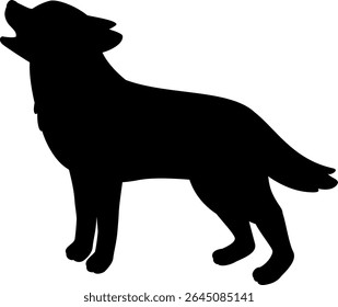 Silhueta ilustração de um lobo uivando