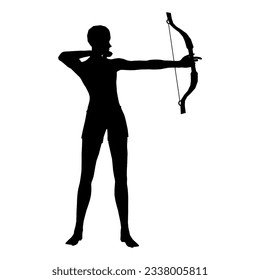Silhouette illustration of human pose using fantasy weapon 111