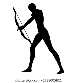 Silhouette Illustration der menschlichen Pose mit Fantasiewaffe 107