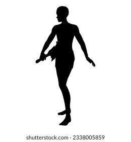 Silhouette Illustration der menschlichen Pose mit Fantasiewaffe 88