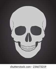 Silhouette Illustration of a Human Skull Vector