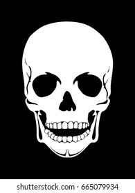 Silhouette Illustration of a human skull Vector