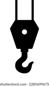 Silhouette illustration of industrial lifting crane hook