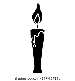 Silhouette illustration of a lit candle