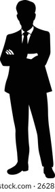 Silhouette illustration of a male businessman in a suit