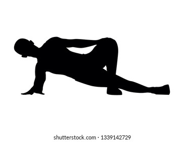 silhouette illustration of a man doing a plank