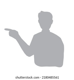 Silhouette illustration of a man teaching by pointing