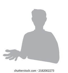 Silhouette Illustration of a man trying his best to give an explanation