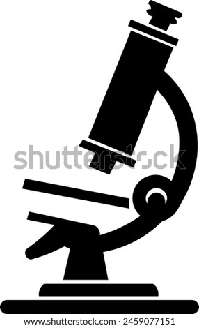 Silhouette illustration of a microscope. Image representing laboratory, research, science, biology