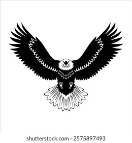 silhouette illustration of a mighty eagle in flight