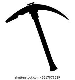 Silhouette Illustration Of A Mining Pickaxe Tool Isolated On White Background