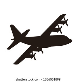 silhouette illustration of modern military air craft vector design