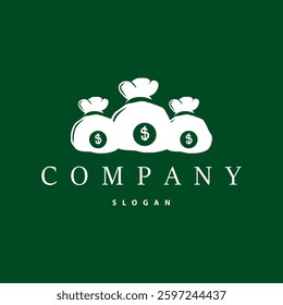 silhouette illustration of money logo financial symbol design with simple concept temple icon design