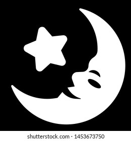 silhouette illustration of moon and star vector