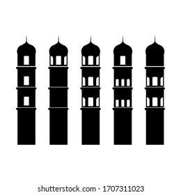 silhouette illustration of mosque minarets. additional to the design of of the Ramadan kareem, Eid al-Fitr and Eid al-Adha. vector