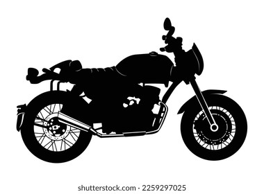 silhouette Illustration of motor bike café racer  