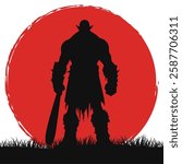 silhouette illustration of orc warrior 