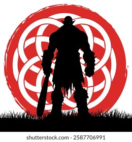 silhouette illustration of orc warrior