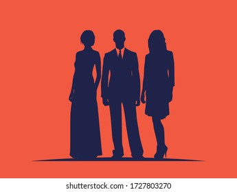 Silhouette illustration pack featuring one male and two female figures.