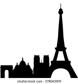 Silhouette illustration of Paris