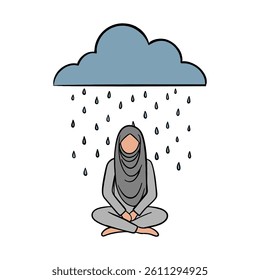 silhouette illustration of a person alone feeling lonely simple