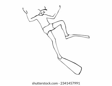 silhouette illustration of a person diving