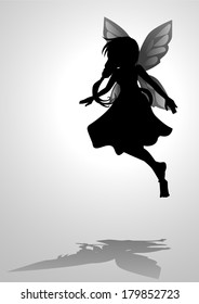 Silhouette illustration of a pixie 