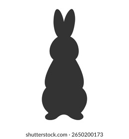 Silhueta ilustração de um coelho sentado frente de frente



