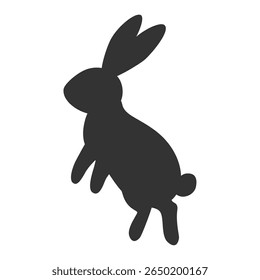 Silhouette illustration of a rabbit standing and looking up

