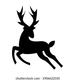 Silhouette illustration of reindeer. A cut of reindeer that can be used for decoration and your creativity. 