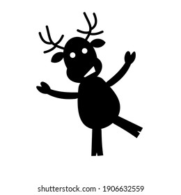 Silhouette illustration of reindeer. A cut of reindeer that can be used for decoration and your creativity. 