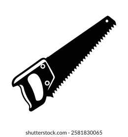 silhouette illustration of a saw vector on white background