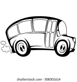 Silhouette illustration of a (school) bus